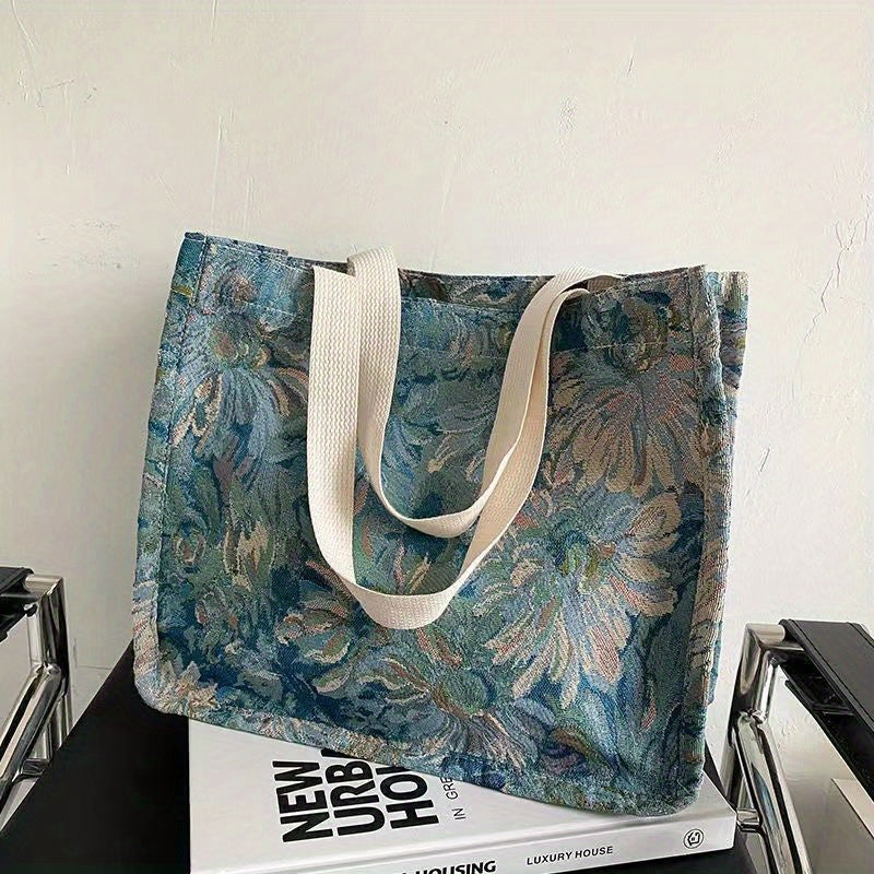 Vintage Flower Tote Bag Women's Handbag