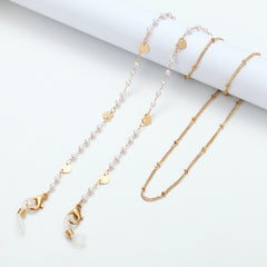 Pearl Rose Flower Mask Chain Glasses Holder
