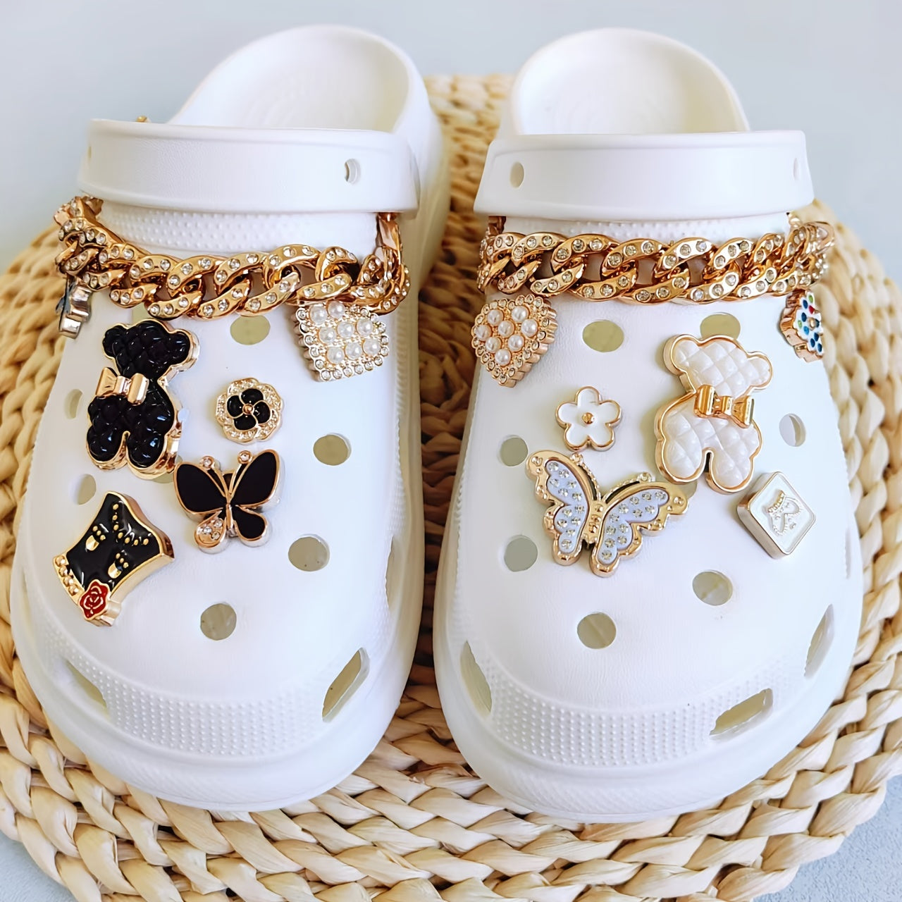 Shoe Decoration Set - DIY Shoe Decoration Kit with Bear Butterfly Chain