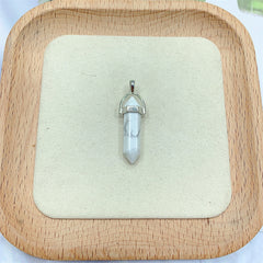 Crystal Tower Pendant Natural Quartz Point Wand Charm Obelisk 41mm