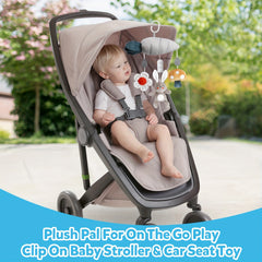 Soft Plush Baby Car Seat Hanging Toy Animal Wind Chime Squeaky