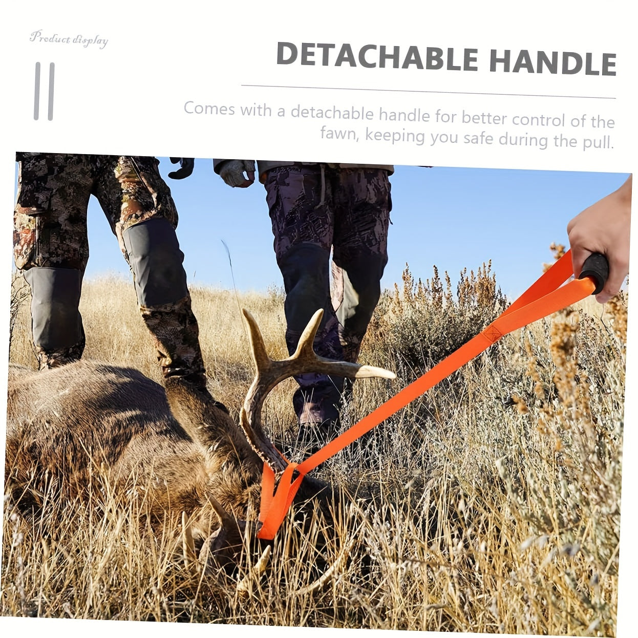 2pcs Deer Dragging Rope Non slip Handle Heavy Duty Drag Strap