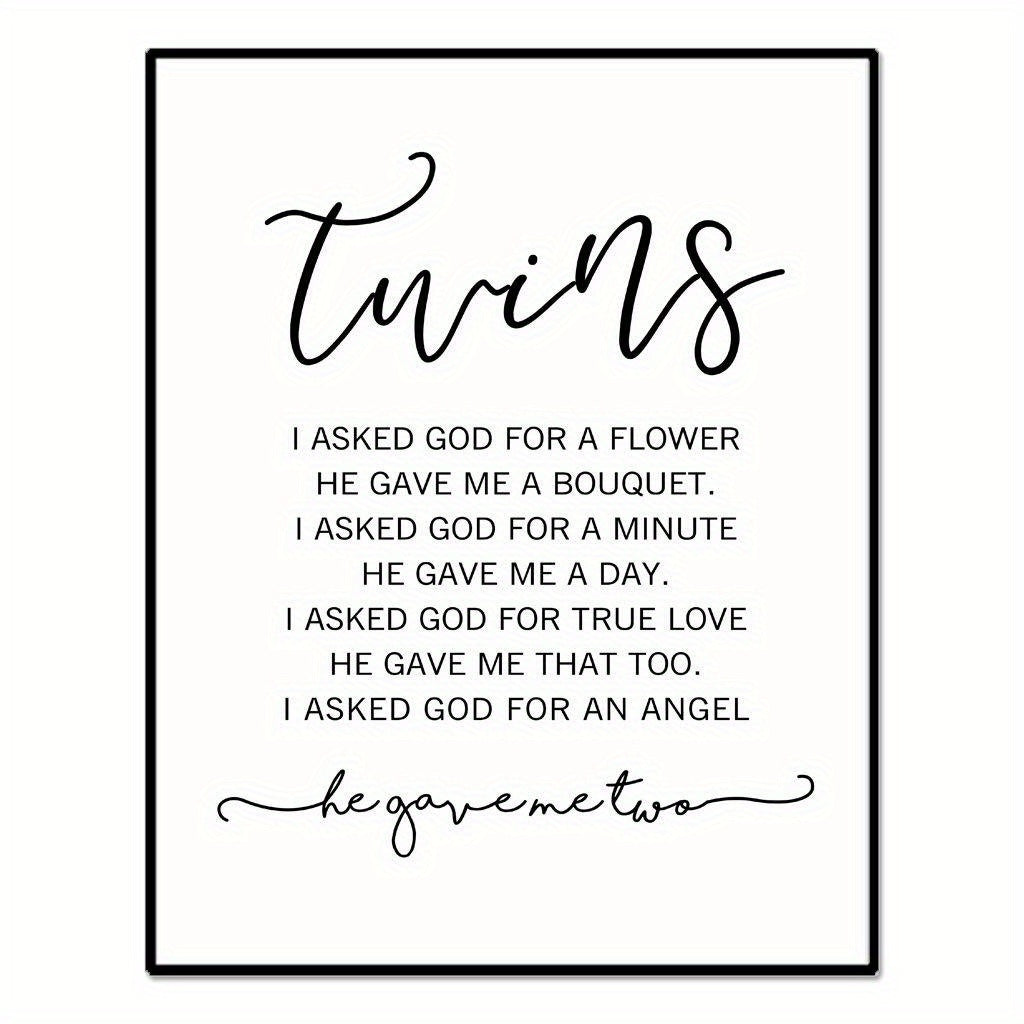 Twin Baby Girl/Boy Nursery Wall Decor 20x25 Unframed