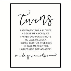 Twin Baby Girl/Boy Nursery Wall Decor 20x25 Unframed