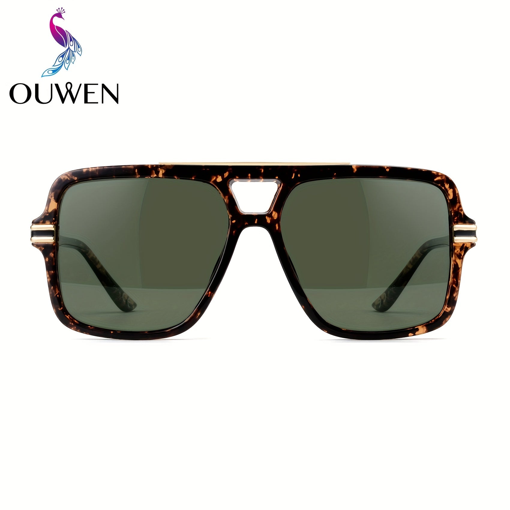 OUWEN Square Polarized Aviator Sunglasses UV400 Eye Protection
