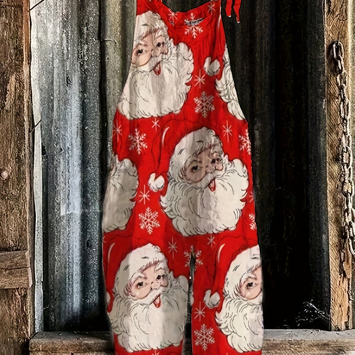  Santa Claus Print Casual Jumpsuit