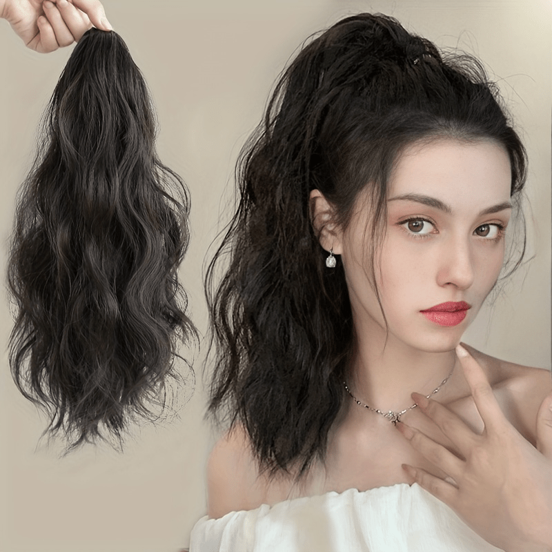40 64cm Long Curly Wavy Ponytail Extensions Claw Clip In Hair Extensions