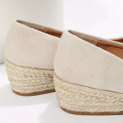 Women's Wedge Heeled Slip On Espadrille Shoes