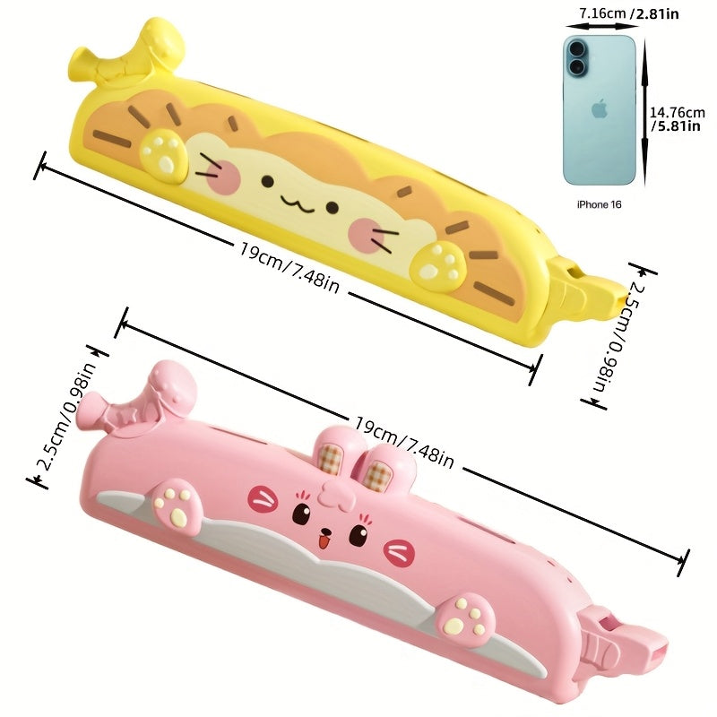 Kids 16 Hole Harmonica Toy Rabbit Lion Patterns Red Yellow