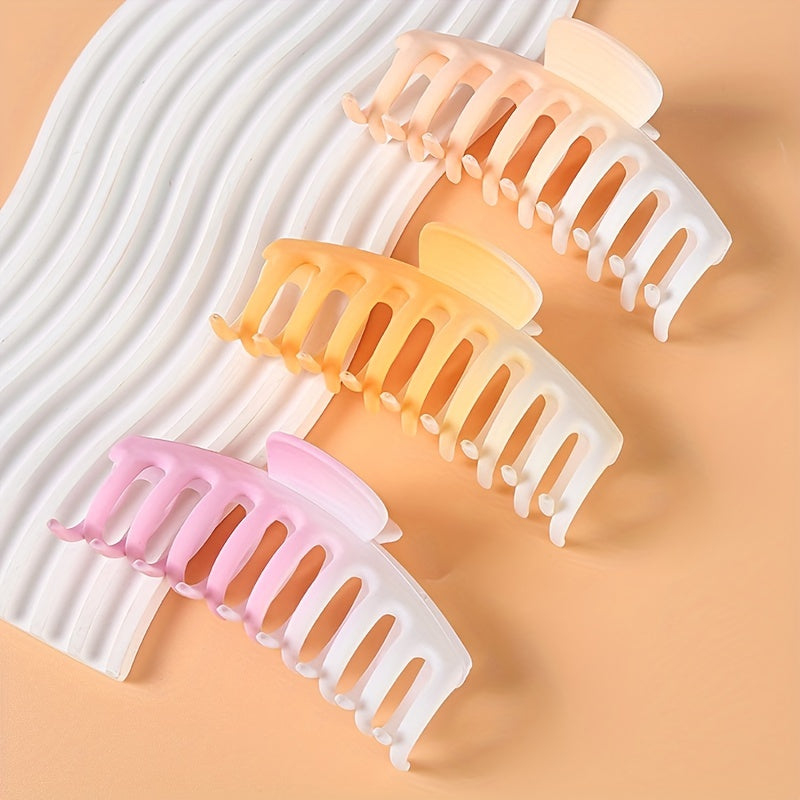 3pcs Gradient Candy Hair Claw Ponytail Holder