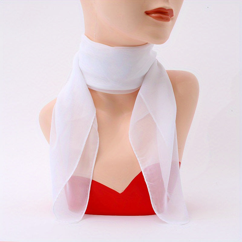 Chiffon Candy Neckerchief Square Scarf Bandana Women Head Wrap