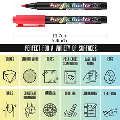 Acrylic Paint Pens Brush Marker Pen - DIY Art Making Supplies