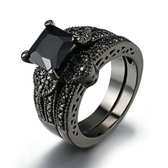 Golden Filled Double Row Diamond Couple Ring
