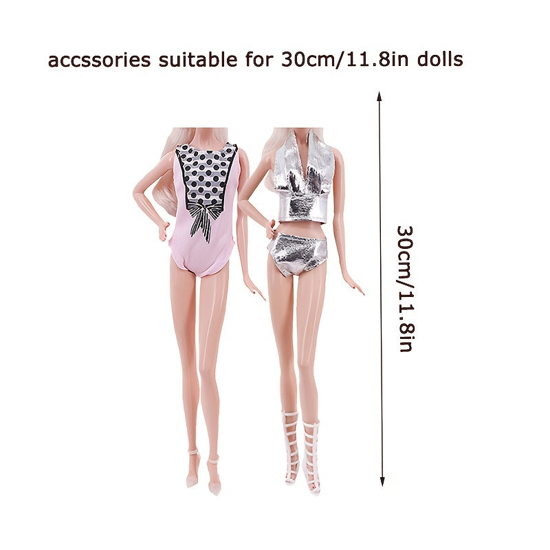 8PCS Pack Doll Clothes Bikini Beach Swimwear Set for 11 8in Dolls