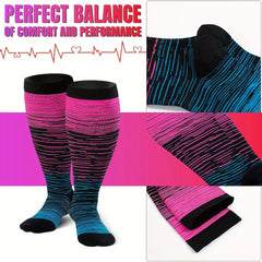 3 Pairs Plus Size Compression Socks 20 30 Mmhg Knee High Support Stockings