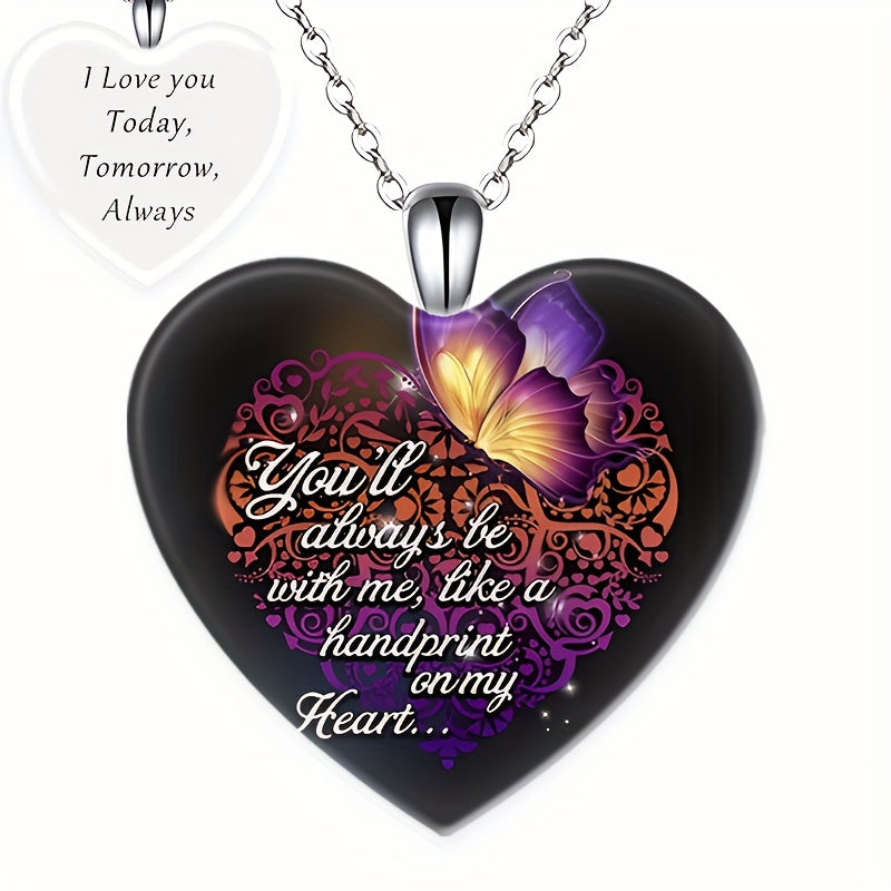 Purple Butterfly Crystal Pendant Necklace Women's Jewelry Gift