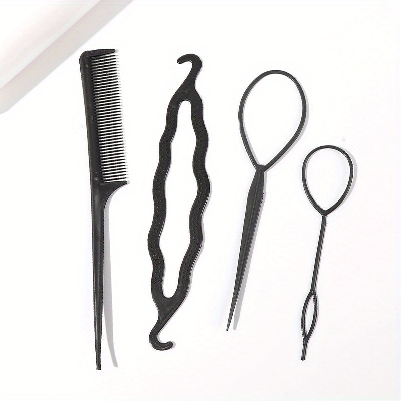 Hair Styling Set Comb Loop Braid Accessories Ponytail Maker Hairpin DIY Tools