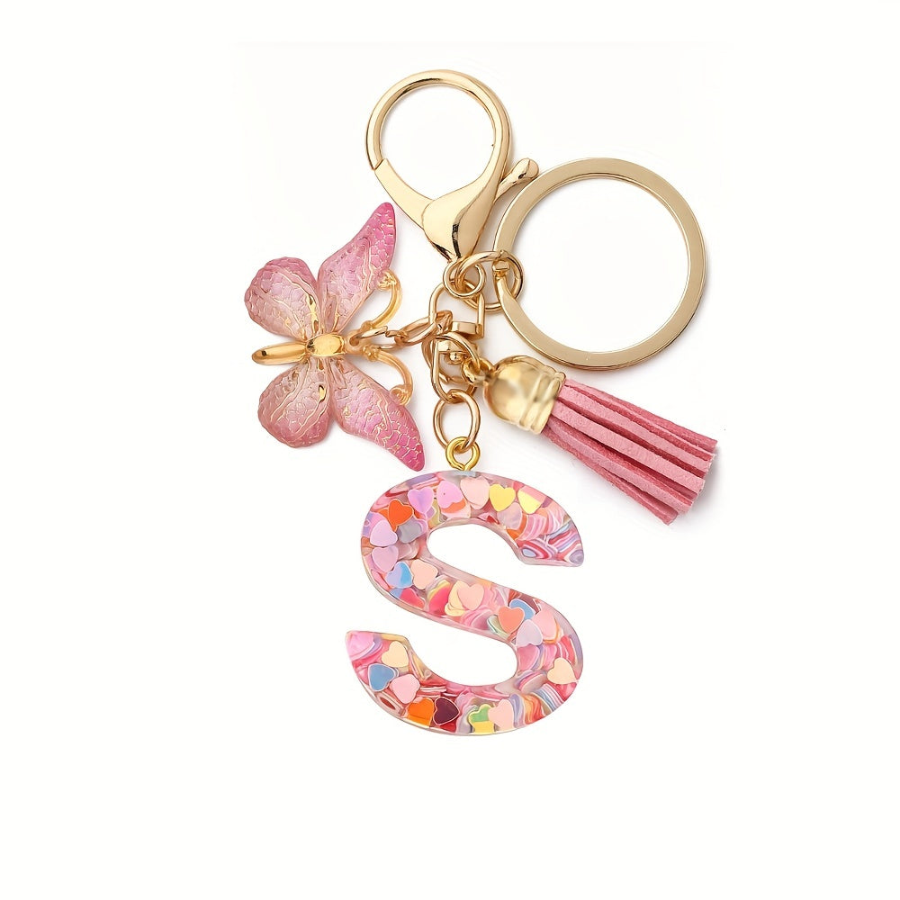 Tassel Butterfly Keychain for Women's Accessories Pink & Purple