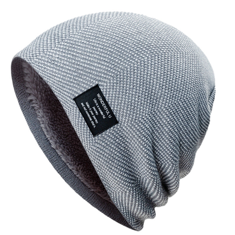 Plus Velvet Knitted Beanie Winter Outdoor Windproof Hat