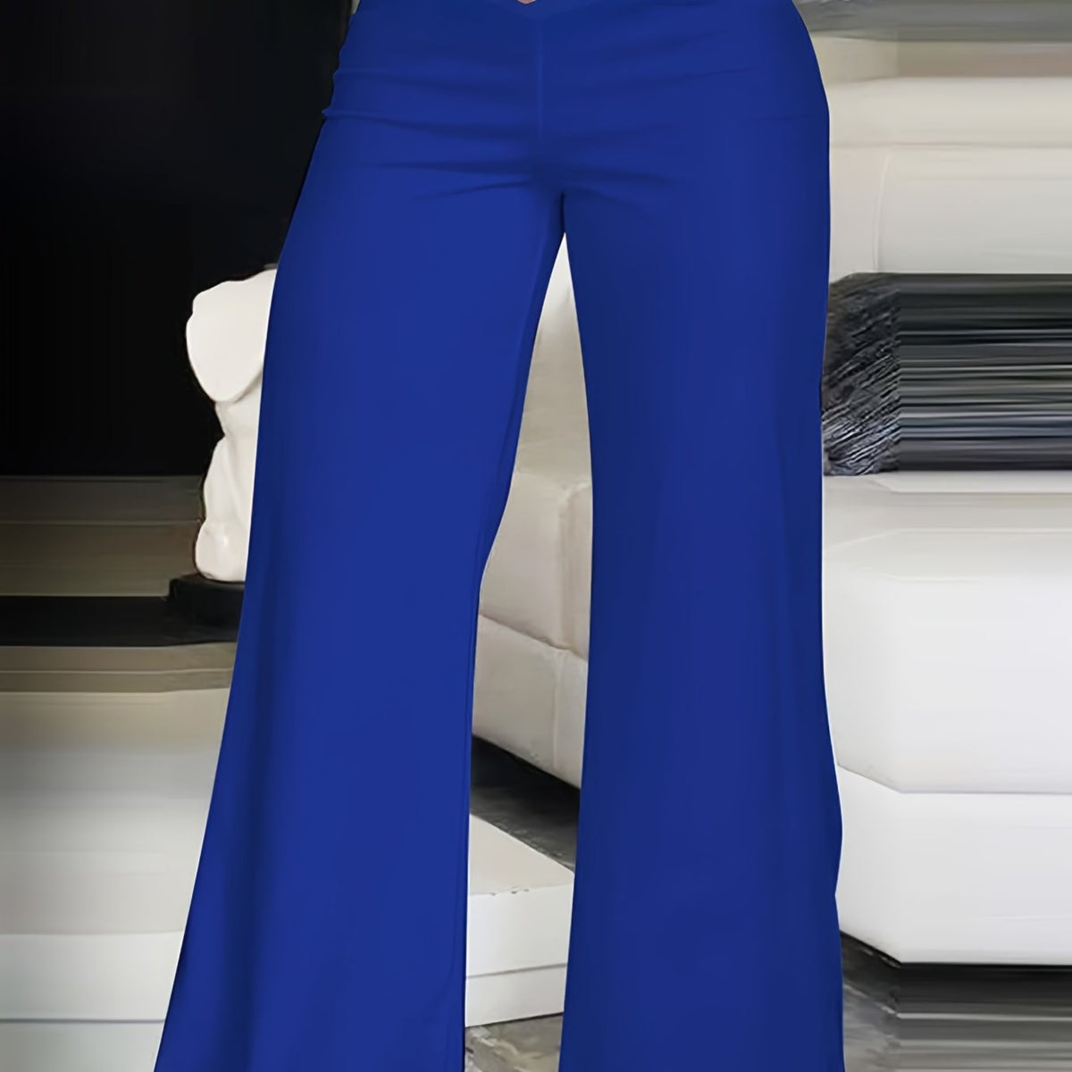  Wide Leg Trousers High Rise Criss Cross V Waist