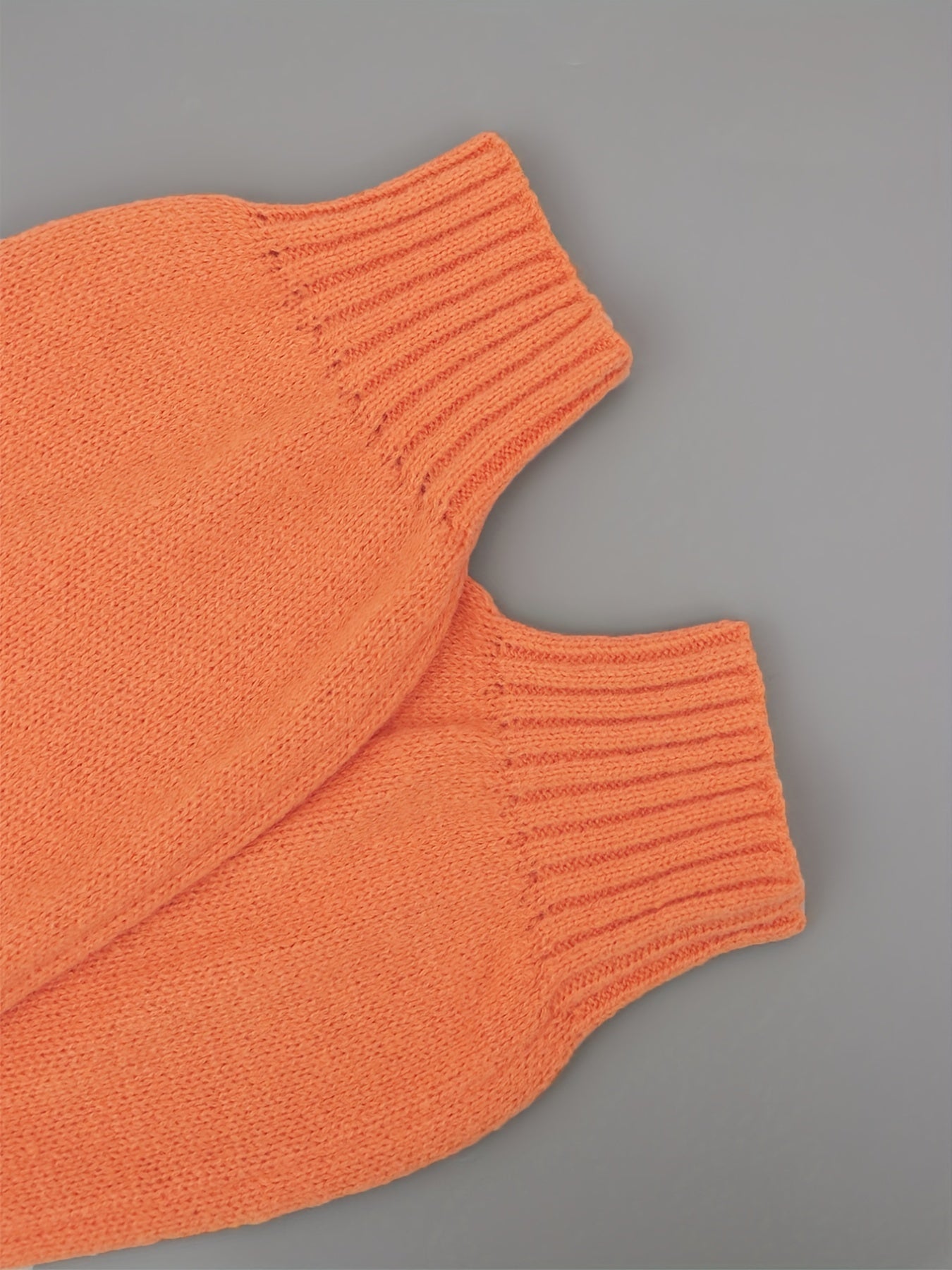  Solid Lantern Sleeve Sweater Dress