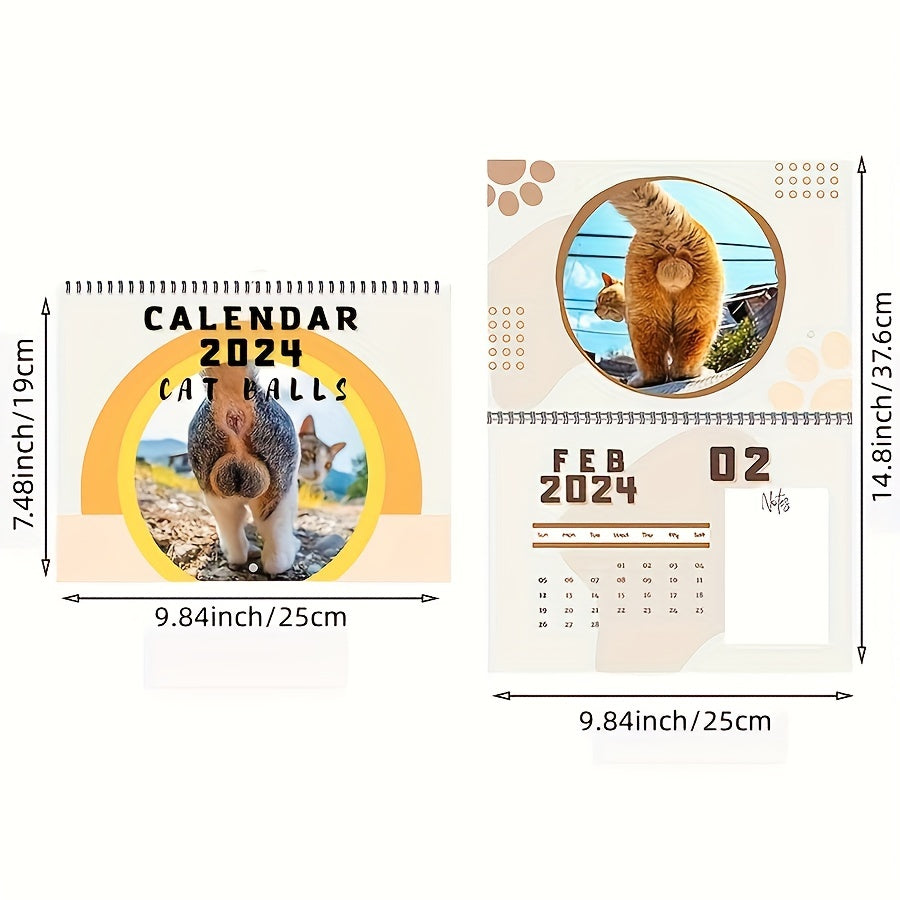 Cat & Dog Butt Calendar 2023 Monthly Wall Planner