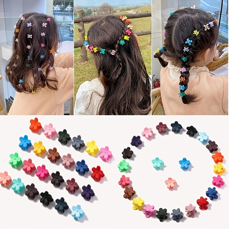 20pcs Flower Mini Hair Claw Clip Mix Colors for Girls