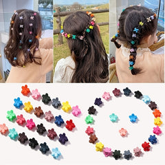 20pcs Flower Mini Hair Claw Clip Mix Colors for Girls