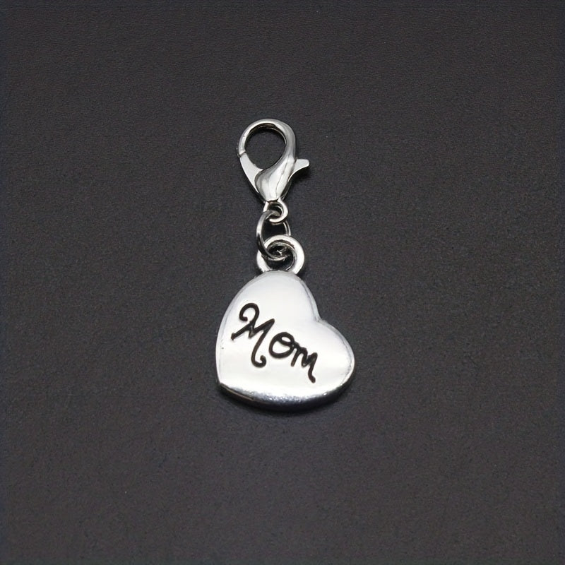 8pcs Silvery 3D Family Member Pendants Lobster Clasp