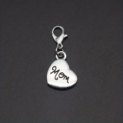 8pcs Silvery 3D Family Member Pendants Lobster Clasp