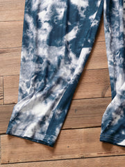 Women's Plus Tie Dye Print Medium Stretch Elastic Biker Pants