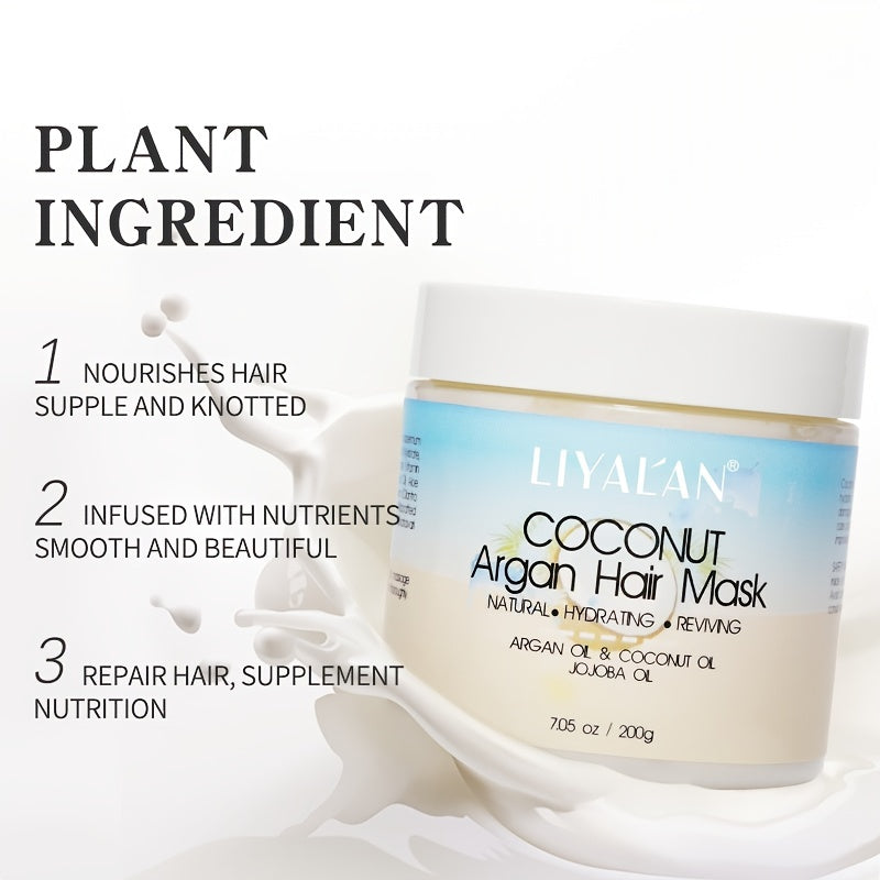 LIYALAN Argan Hair Mask Professional Moisturizing Repair 200g
