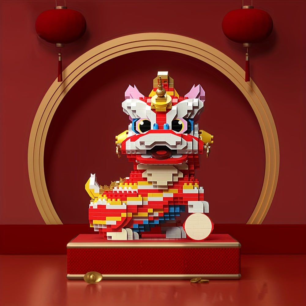 Chinese Culture Lion Awakening Building Block Toy