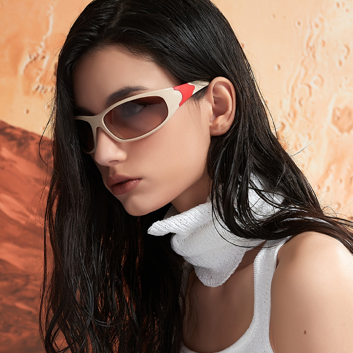 Y2K Narrow Sunglasses Stylish Shield Wrap Around Eyeglasses Women Eyewear
