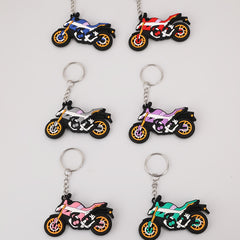 6pcs Anime Motorcycle Keychain Cartoon Bag Key Chain Keyring Ornament