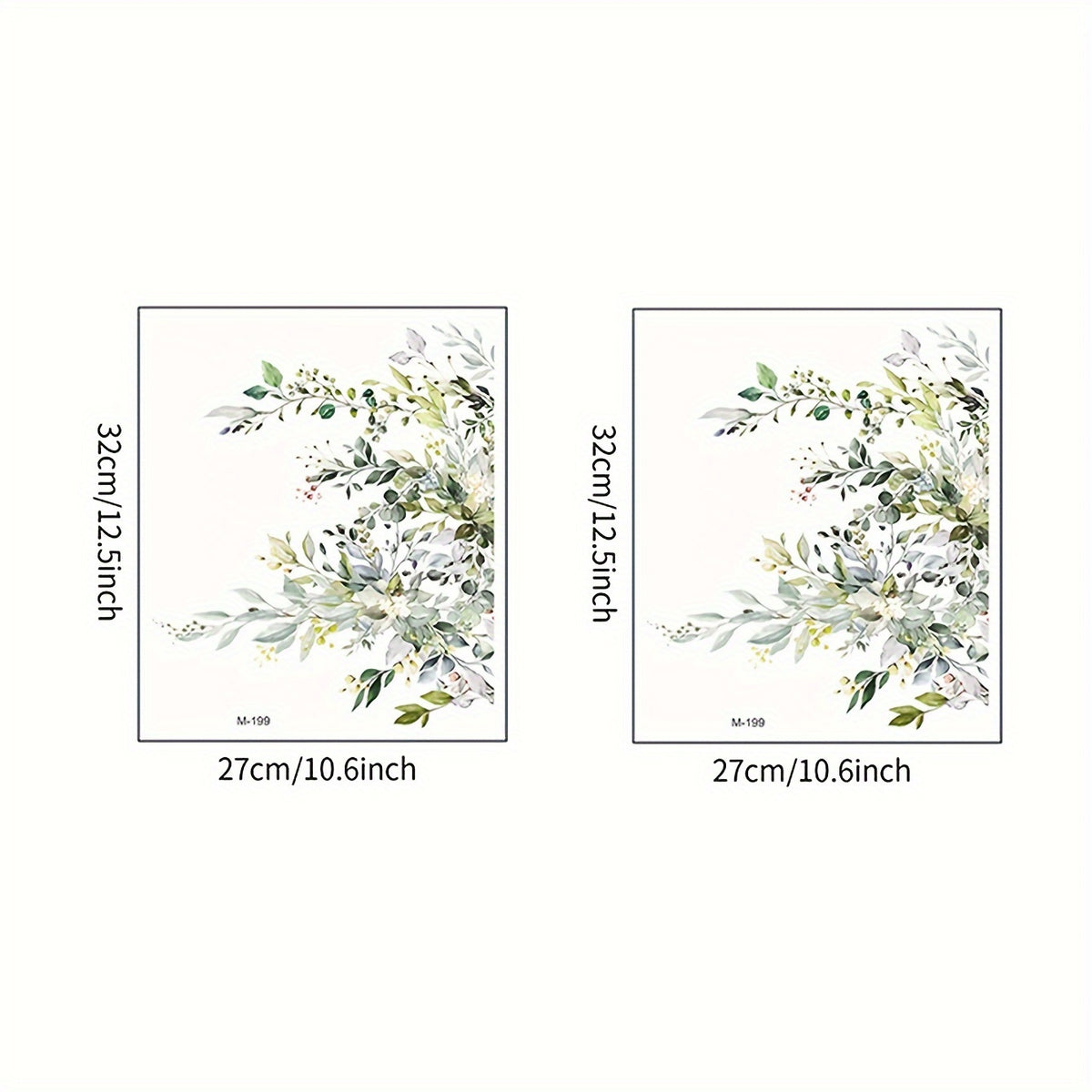 2pcs Plant Toilet Stickers Vinyl Waterproof Decorative Bathroom Decal