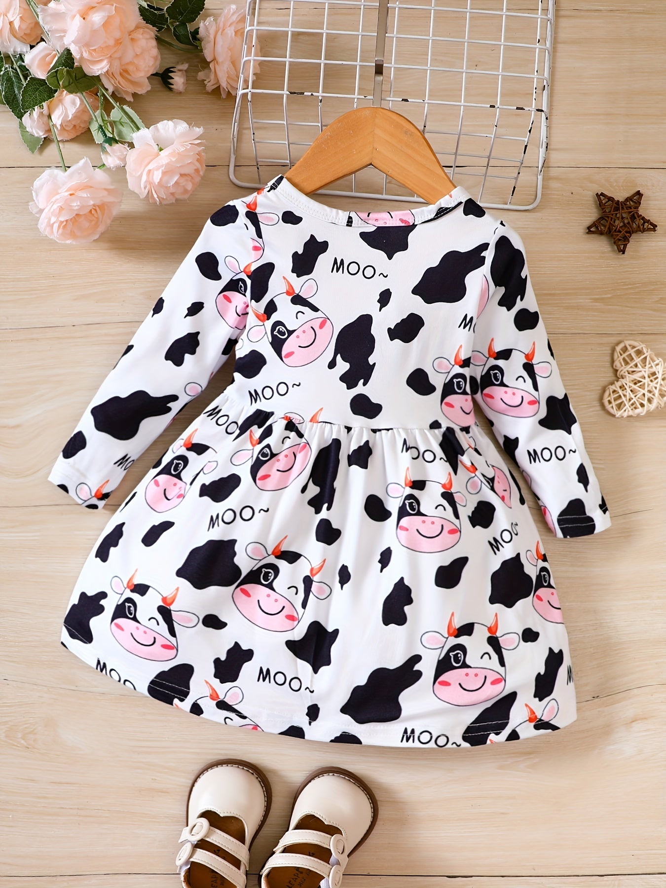 Cow Printed Dress for Baby Girl