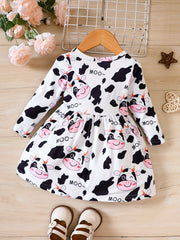 Cow Printed Dress for Baby Girl