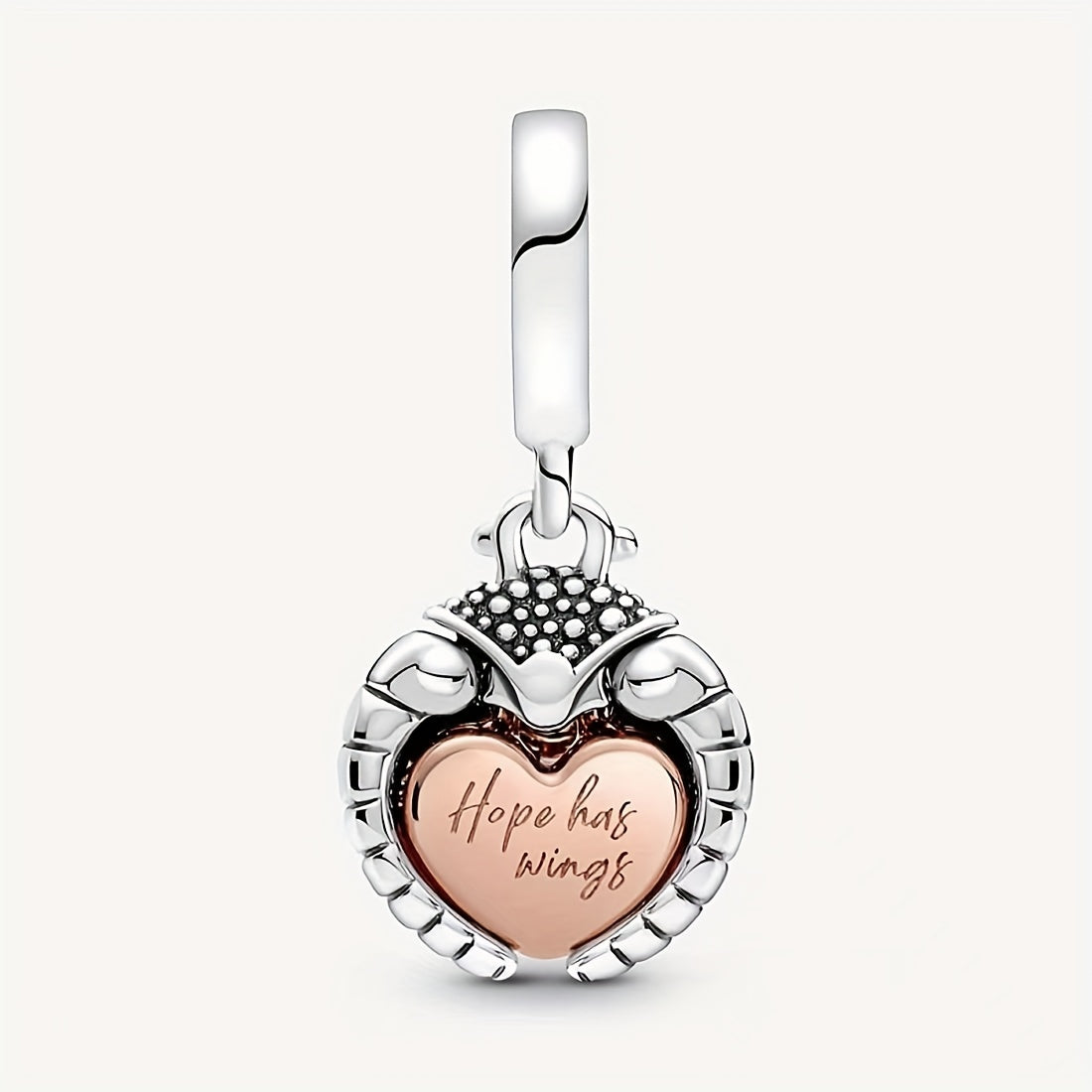 Ladybug Charm Pendant Silver Plated Rhinestone Bead Bracelet Jewelry
