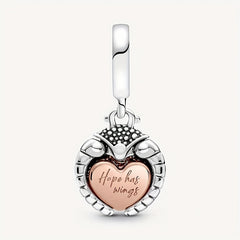 Ladybug Charm Pendant Silver Plated Rhinestone Bead Bracelet Jewelry