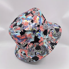 Vintage Paisley Print Bucket Hat Reversible Lightweight Sun Hat for Women Men
