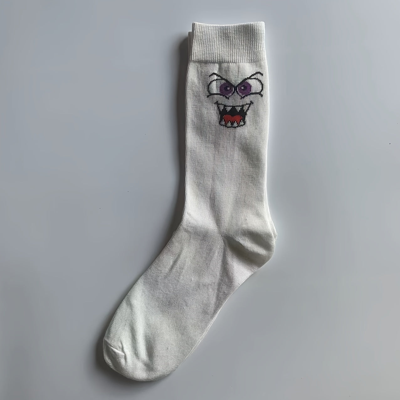 5 Pairs Cartoon Eyes Print Socks Women's Mid Tube Stockings