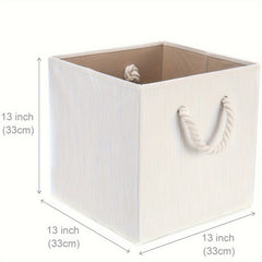 Storage Box w/ Rope Handle Clothes Basket Bedroom Dorm Organization