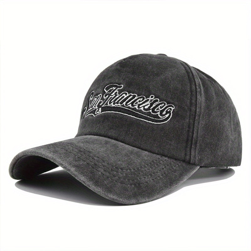 3D Embroidery Baseball Cap Denim Embroidered Sun Visor Curved Brim Hat