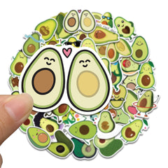 50pcs Cartoon Avocado Waterproof Stickers for Phone Notebook Decoration