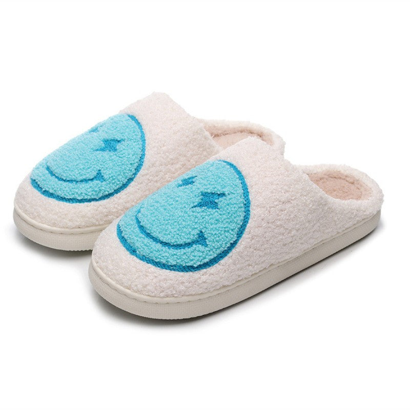 Women's Smile Face Slippers Warm Indoor Fuzzy Shoes Cozy Bedroom Plush Slippers