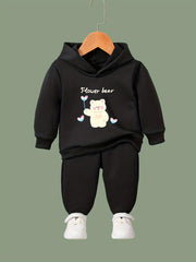 Flower Bear 2pc Set Girls Casual Activewear Set For Spring Fall Sports