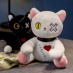 Creepy Cat Plush Halloween Gothic Stuffed Animal Horror Doll Crazy Cat Plushie