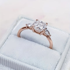 Zircon Decor Engagement Ring 1.30ct Rose Golden Wedding Anniversary Ring