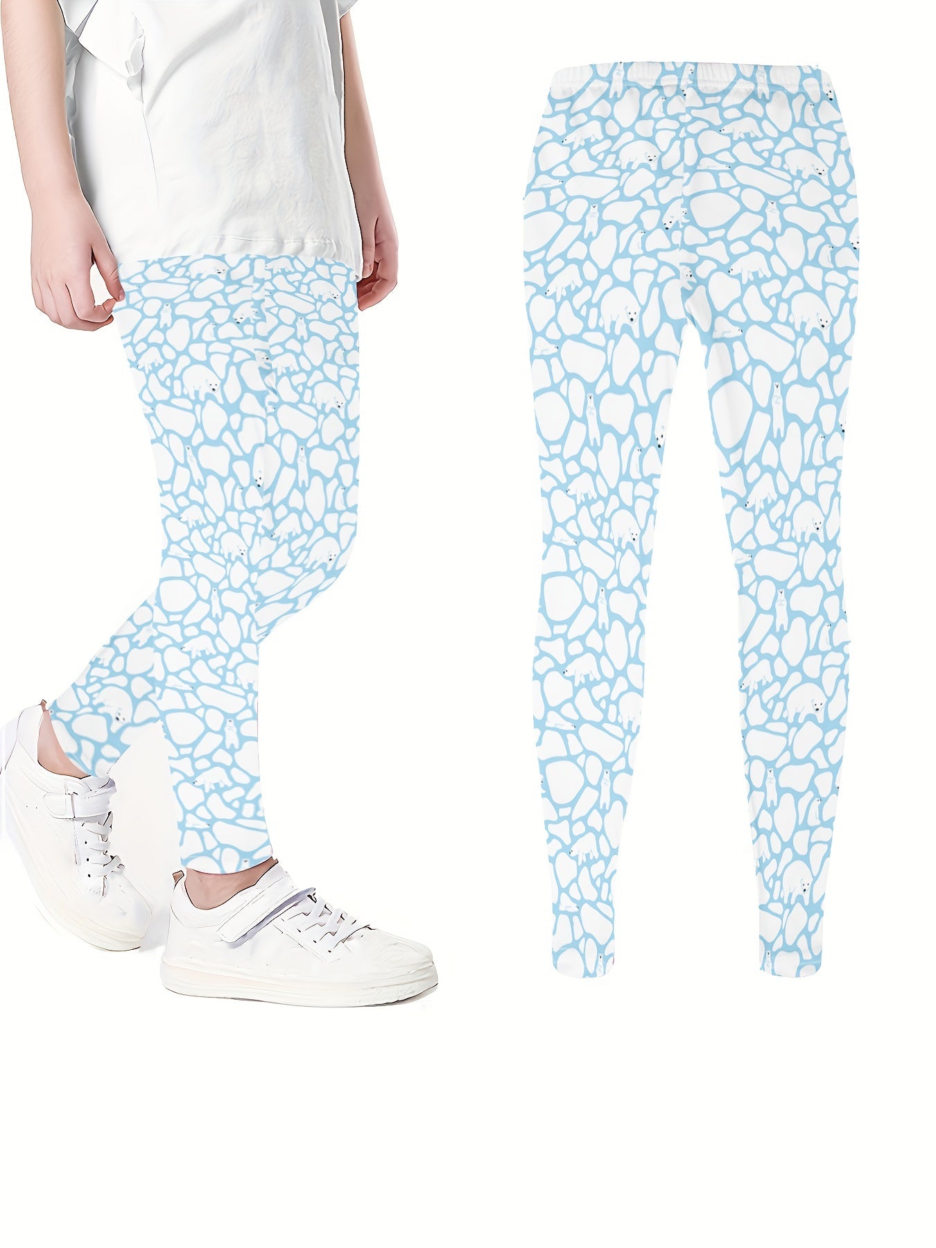 Girls Cartoon Unicorn Print Stretch Soft Leggings Elastic Waist Pants
